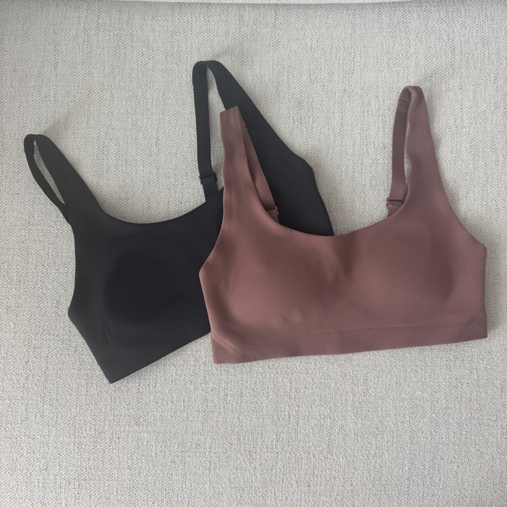 lululemon 2-Pack In Alignment Straight-Strap Bra size 6 (a/b) Black & Brown
